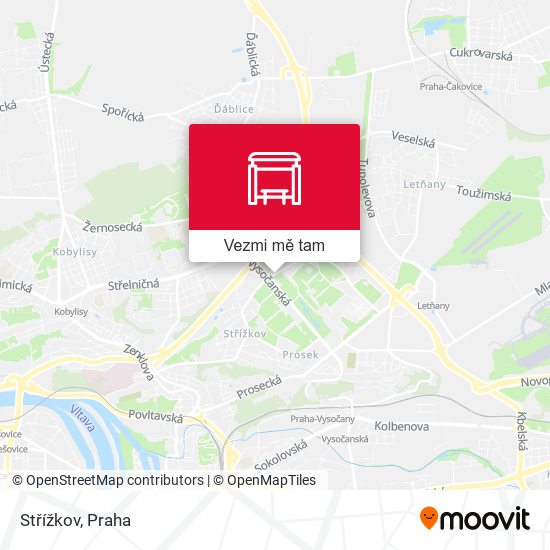 Střížkov mapa