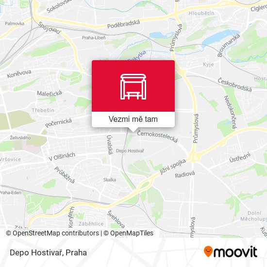 Depo Hostivař mapa