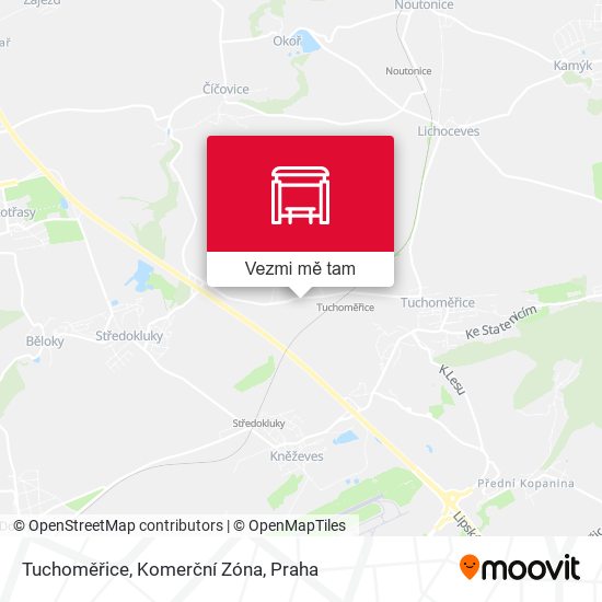 Tuchoměřice, Komerční Zóna mapa