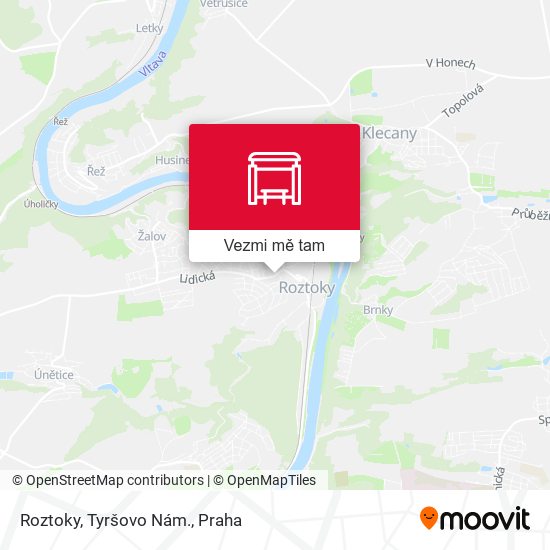Roztoky, Tyršovo Nám. mapa