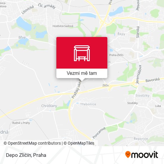 Depo Zličín mapa