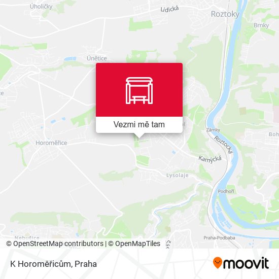 K Horoměřicům mapa