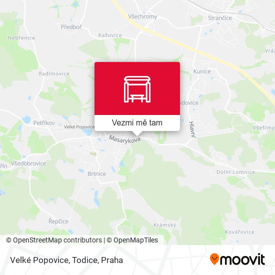 Velké Popovice, Todice mapa