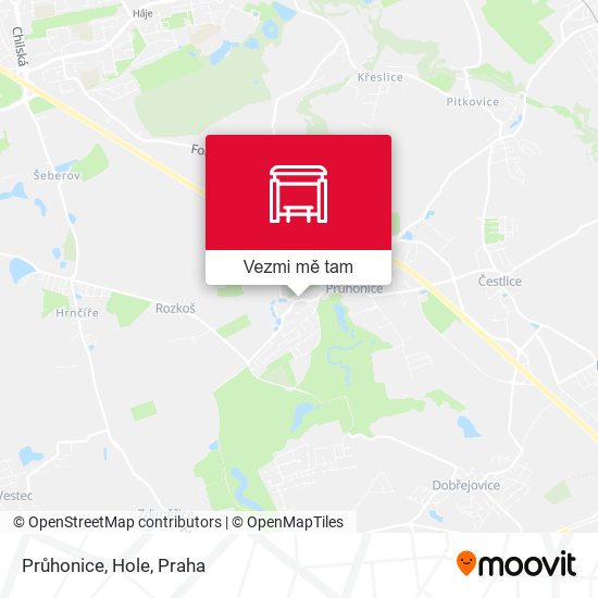 Průhonice, Hole mapa