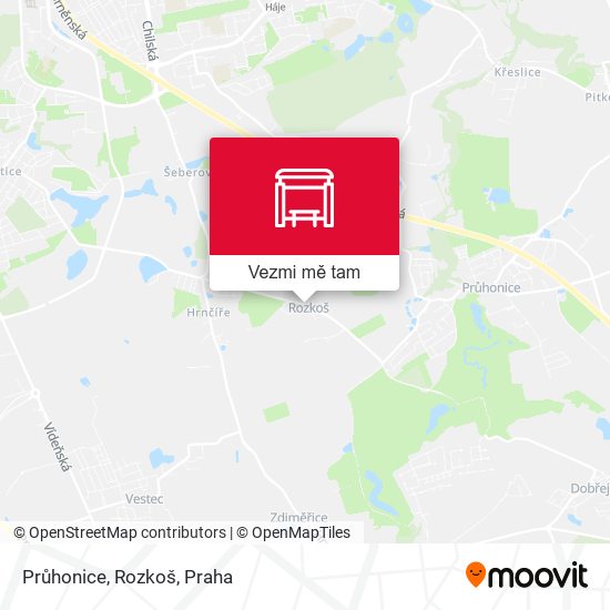 Průhonice, Rozkoš mapa