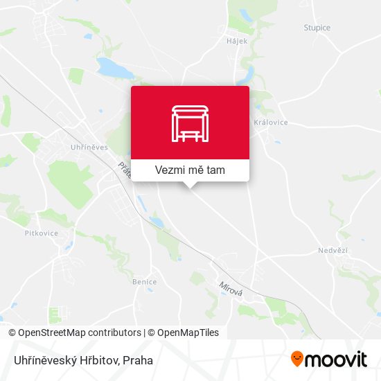 Uhříněveský Hřbitov mapa