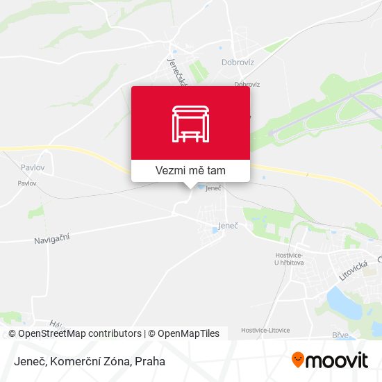 Jeneč, Komerční Zóna mapa