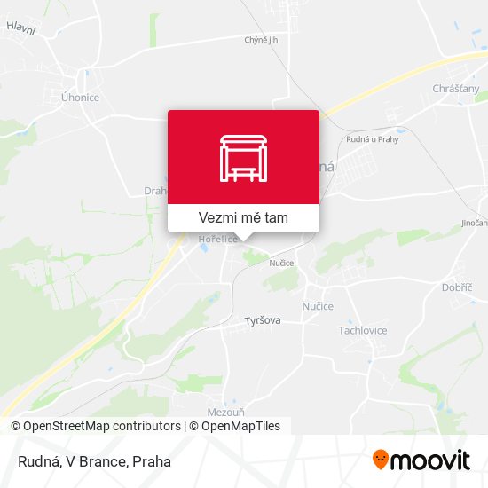 Rudná, V Brance mapa