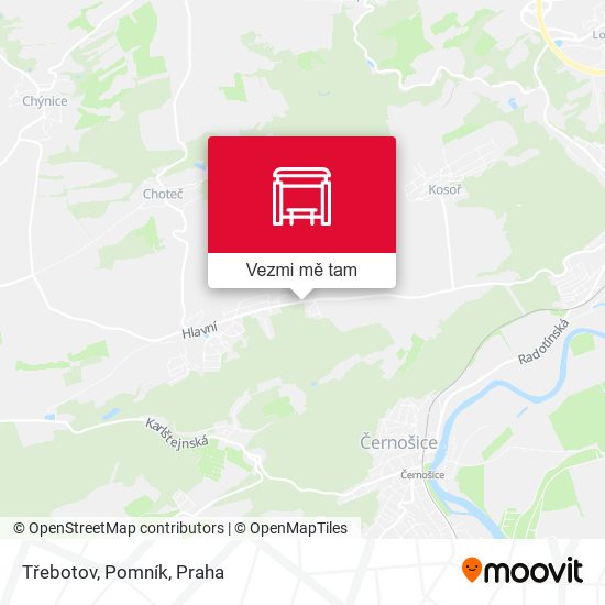 Třebotov, Pomník mapa