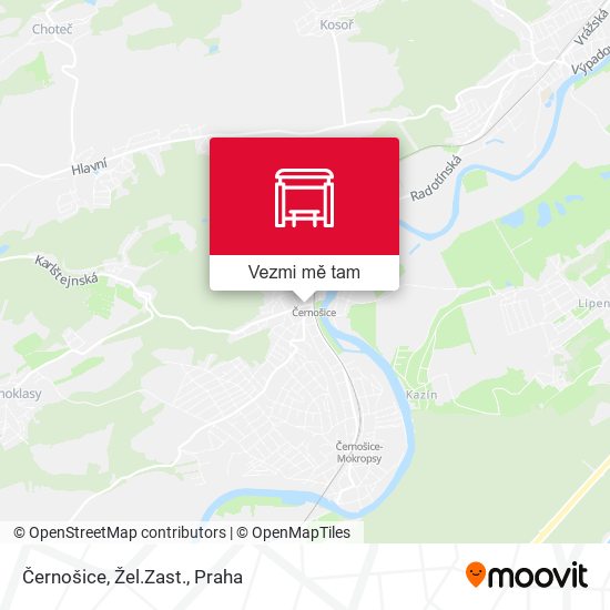 Černošice, Žel.Zast. mapa