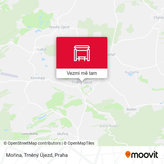 Mořina, Trněný Újezd mapa
