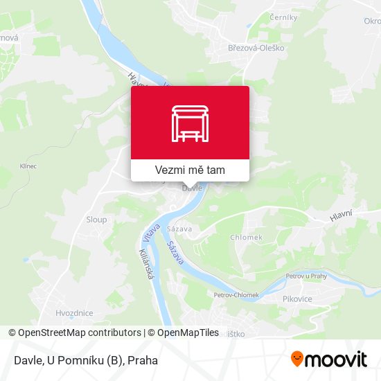 Davle, U Pomníku mapa