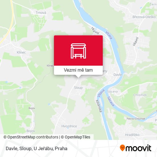 Davle, Sloup, U Jeřábu mapa