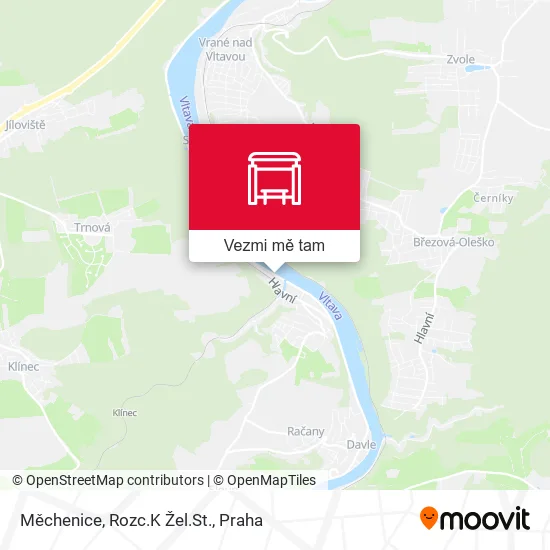Měchenice, Rozc.K Žel.St. mapa