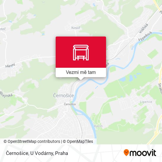 Černošice, U Vodárny mapa