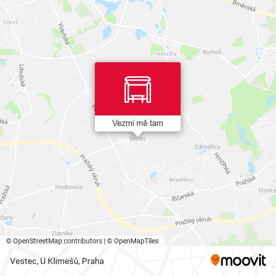Vestec, U Klimešů mapa