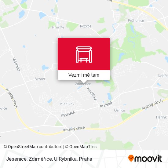 Jesenice, Zdiměřice, U Rybníka mapa