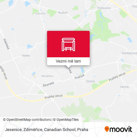 Jesenice, Zdiměřice, Canadian School mapa