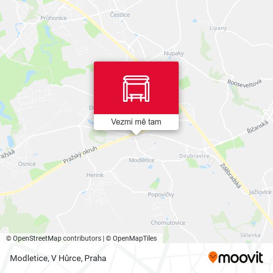 Modletice, V Hůrce mapa