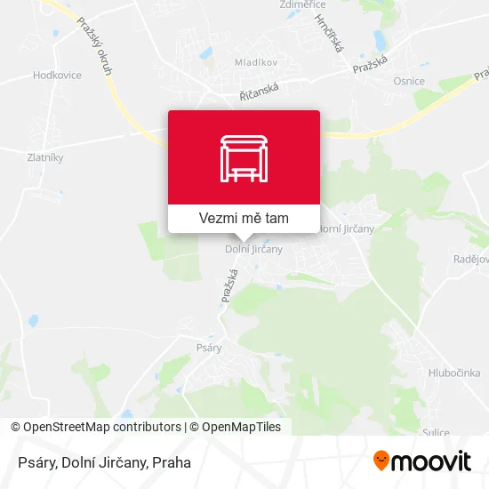 Psáry, Dolní Jirčany mapa