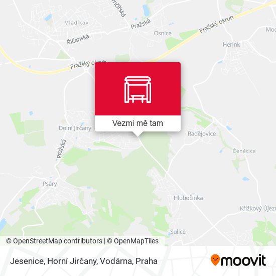 Jesenice, Horní Jirčany, Vodárna mapa