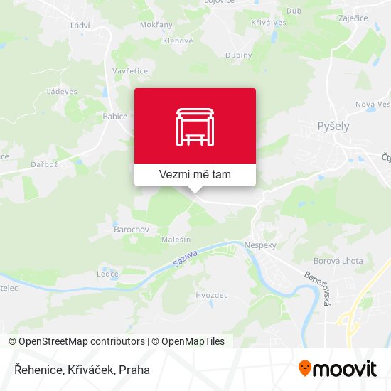 Řehenice, Křiváček mapa
