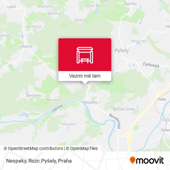 Nespeky, Rozc.Pyšely mapa