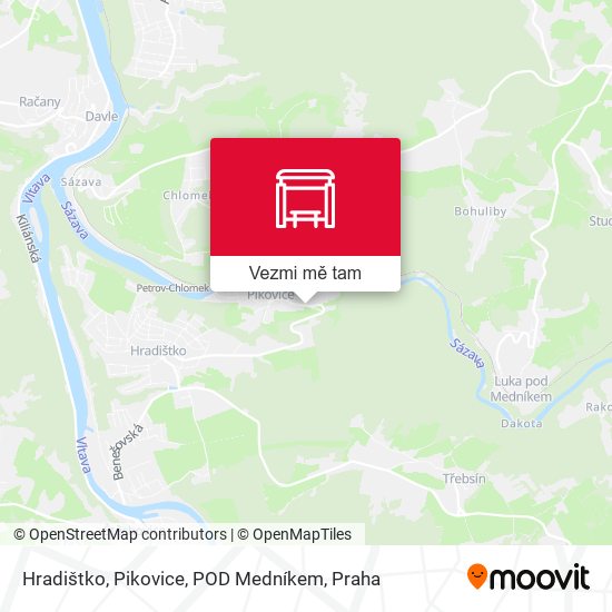 Hradištko, Pikovice, POD Medníkem mapa