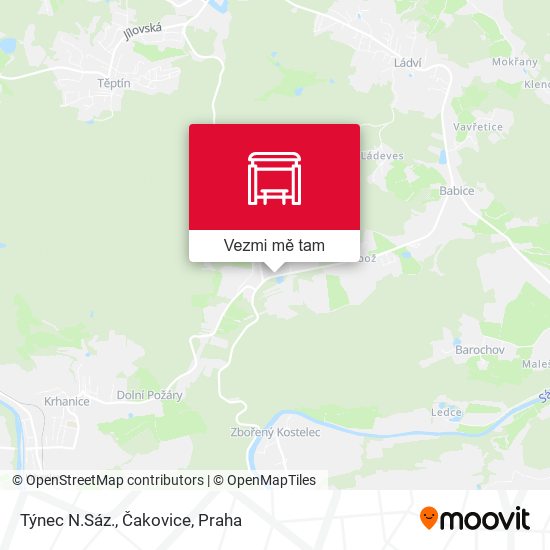 Týnec N.Sáz., Čakovice mapa