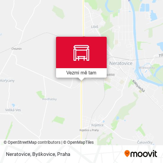 Neratovice, Byškovice mapa