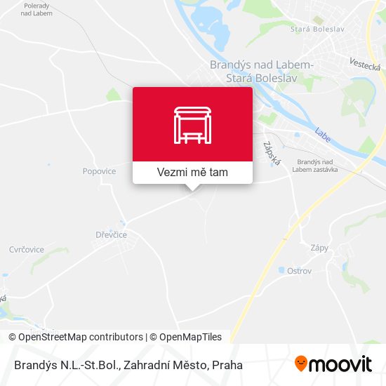 Brandýs N.L.-St.Bol., Zahradní Město mapa