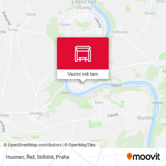 Husinec, Řež, Sídliště mapa