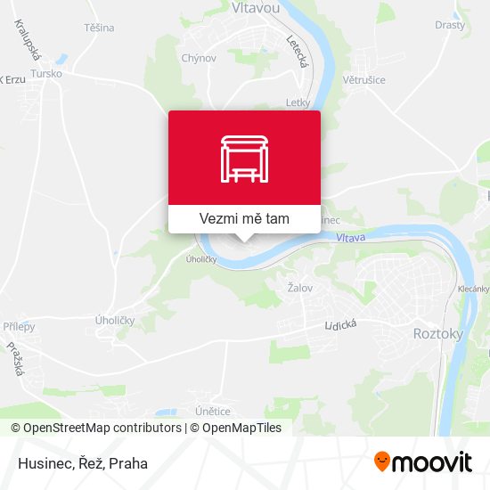 Husinec, Řež mapa