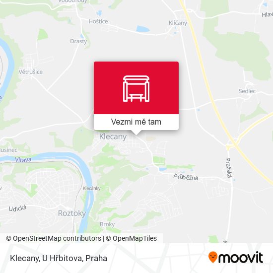 Klecany, U Hřbitova mapa