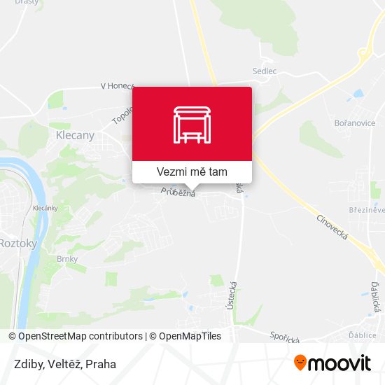 Zdiby, Veltěž mapa