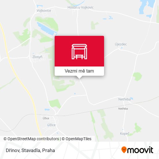 Dřínov, Stavadla mapa