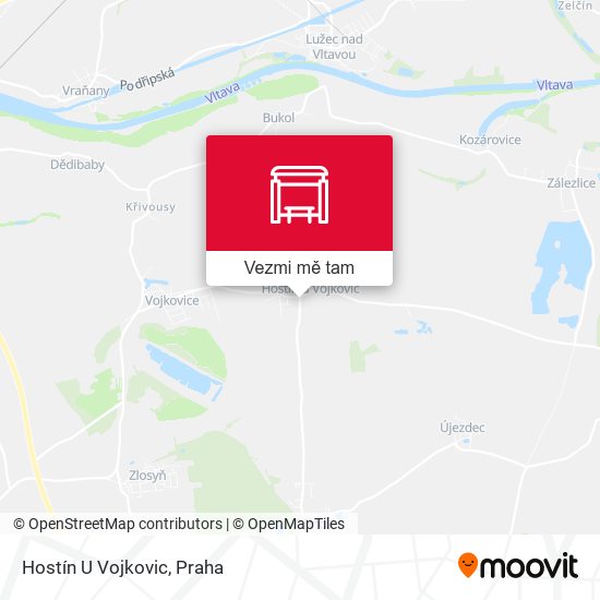 Hostín U Vojkovic mapa