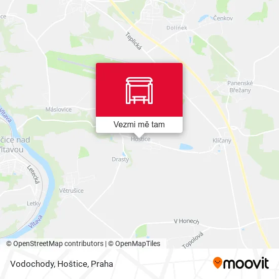 Vodochody, Hoštice mapa