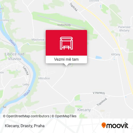 Klecany, Drasty mapa