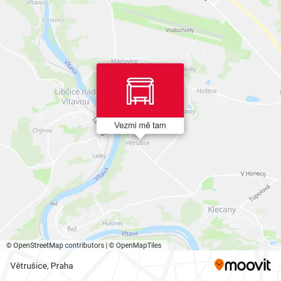 Větrušice mapa