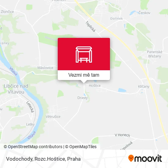 Vodochody, Rozc.Hoštice mapa