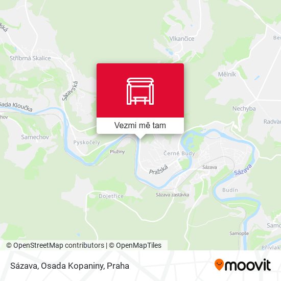 Sázava, Osada Kopaniny mapa