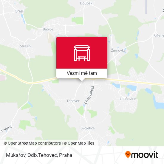 Mukařov, Odb.Tehovec mapa