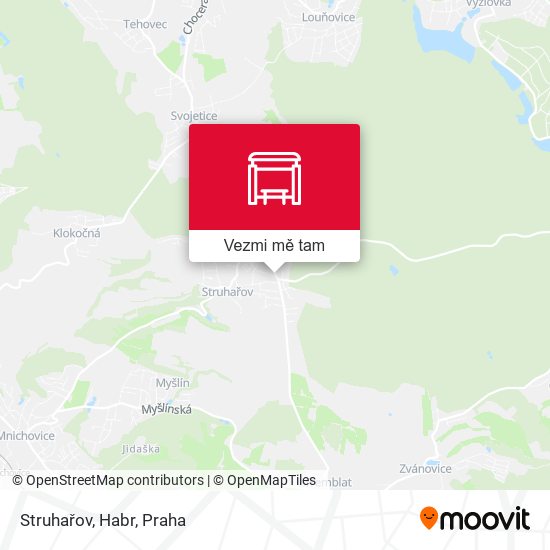 Struhařov, Habr mapa