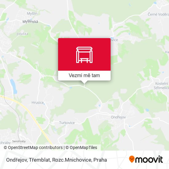 Ondřejov, Třemblat, Rozc.Mnichovice mapa