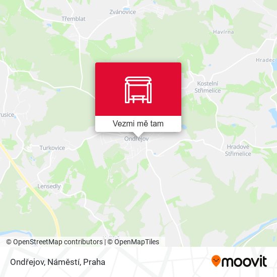 Ondřejov, Náměstí mapa