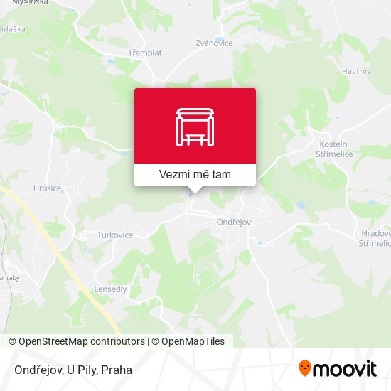 Ondřejov, U Pily mapa