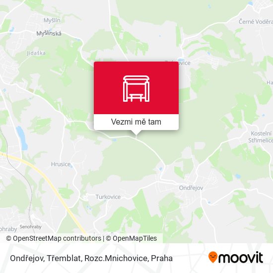 Ondřejov, Třemblat, Rozc.Mnichovice mapa