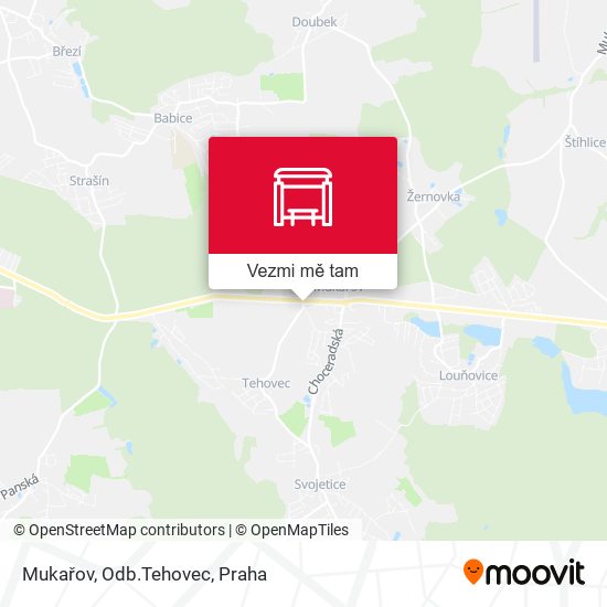 Mukařov, Odb.Tehovec mapa
