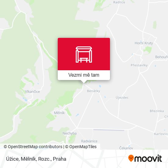 Úžice, Mělník, Rozc. mapa